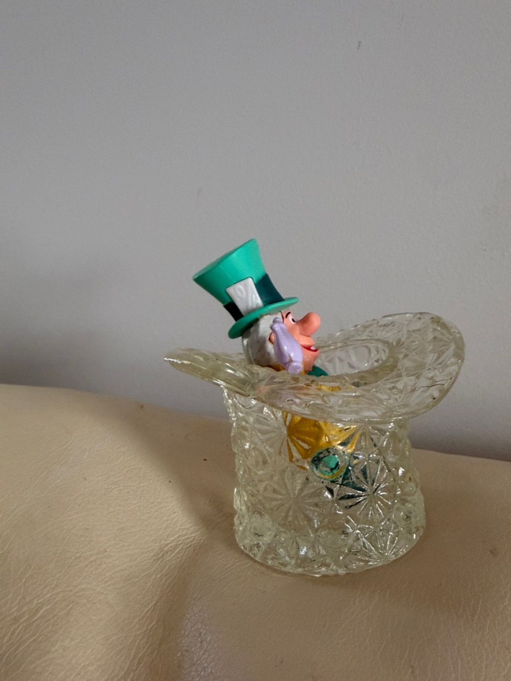 Vintage Fenton Crystal Top Hat Candy Dish Trinket Tray Toothpick holder disney